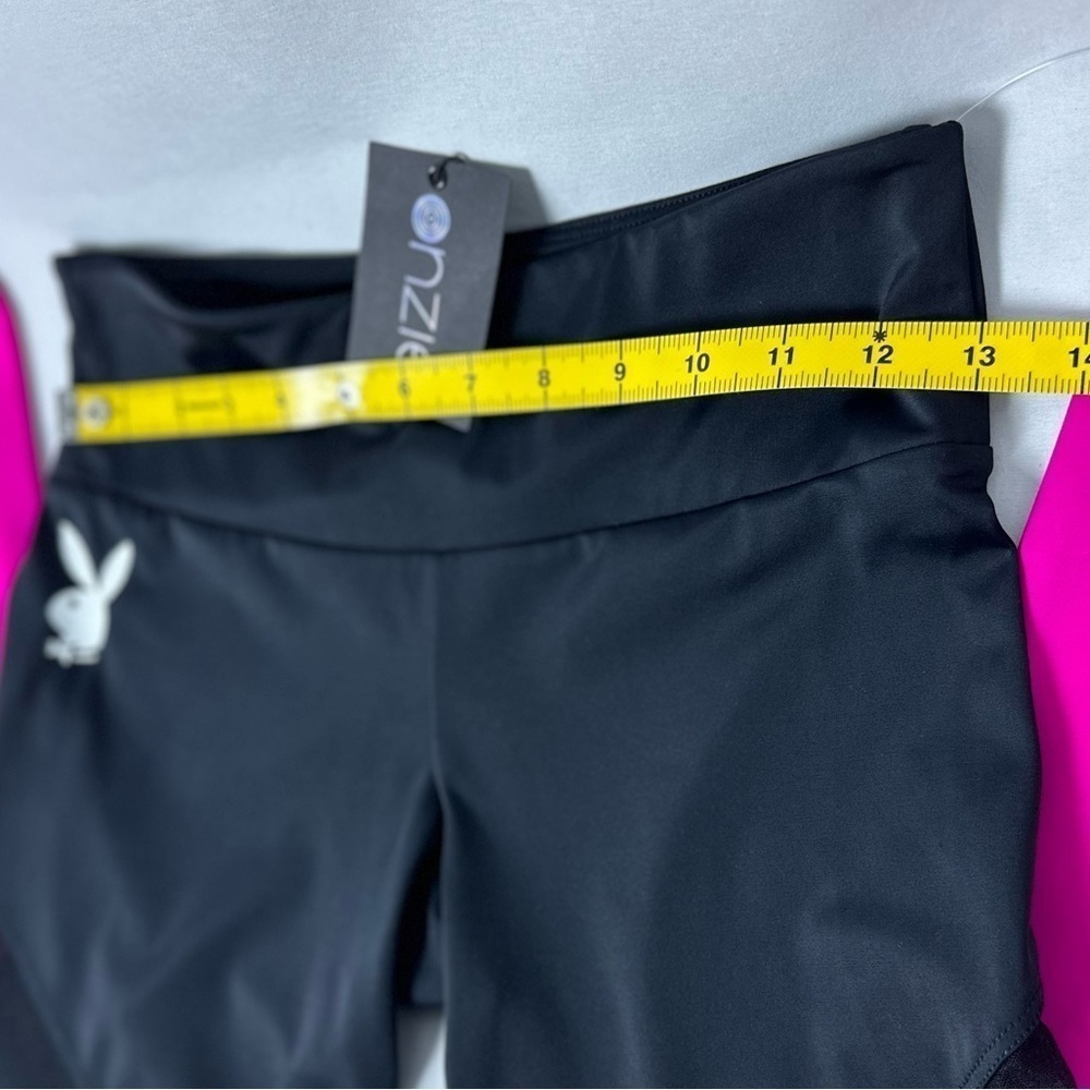 🅽🅴🆆 𝗥𝗔𝗥𝗘 𝐏𝐋𝐀𝐘𝐁𝐎𝐘 x Onzie black fuchsia 💕 mesh track legging, S/M - Picture 9 of 17